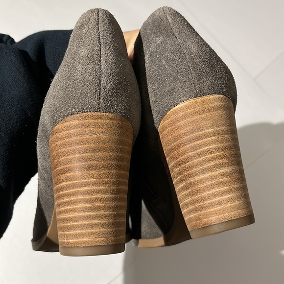 Franco Sarto Dimona Leather Booties Boots Shoes sz 8 Womens Gray Brown Fall NEW - Picture 8 of 13